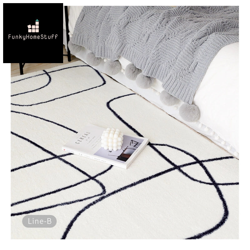 Luxury Abstract Lines Minimalist Plush Non-Slip Rugs -