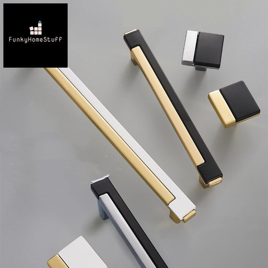 Modern Gold Black Chrome Kitchen Handle Set