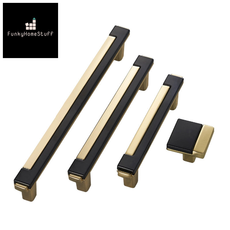 Modern Gold Black Chrome Kitchen Handle Set