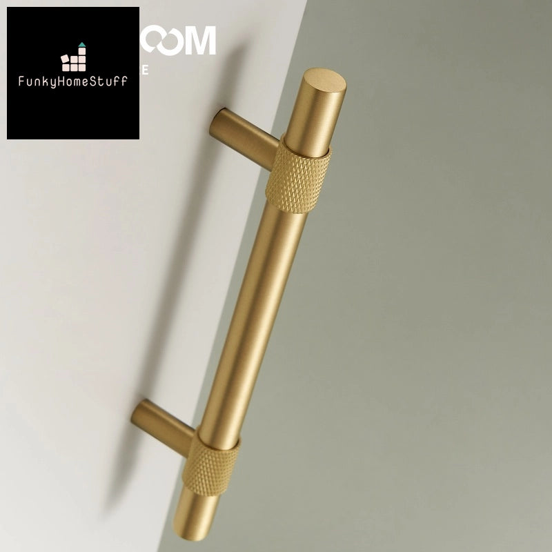 Modern Brass Knurling Furniture Handles Set