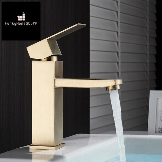 Gold Waterfall Tap Modern Bathroom Faucet