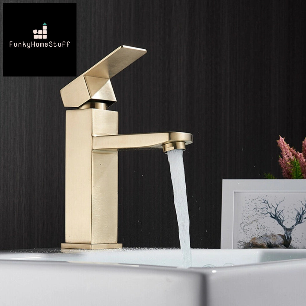 Gold Waterfall Tap Modern Bathroom Faucet