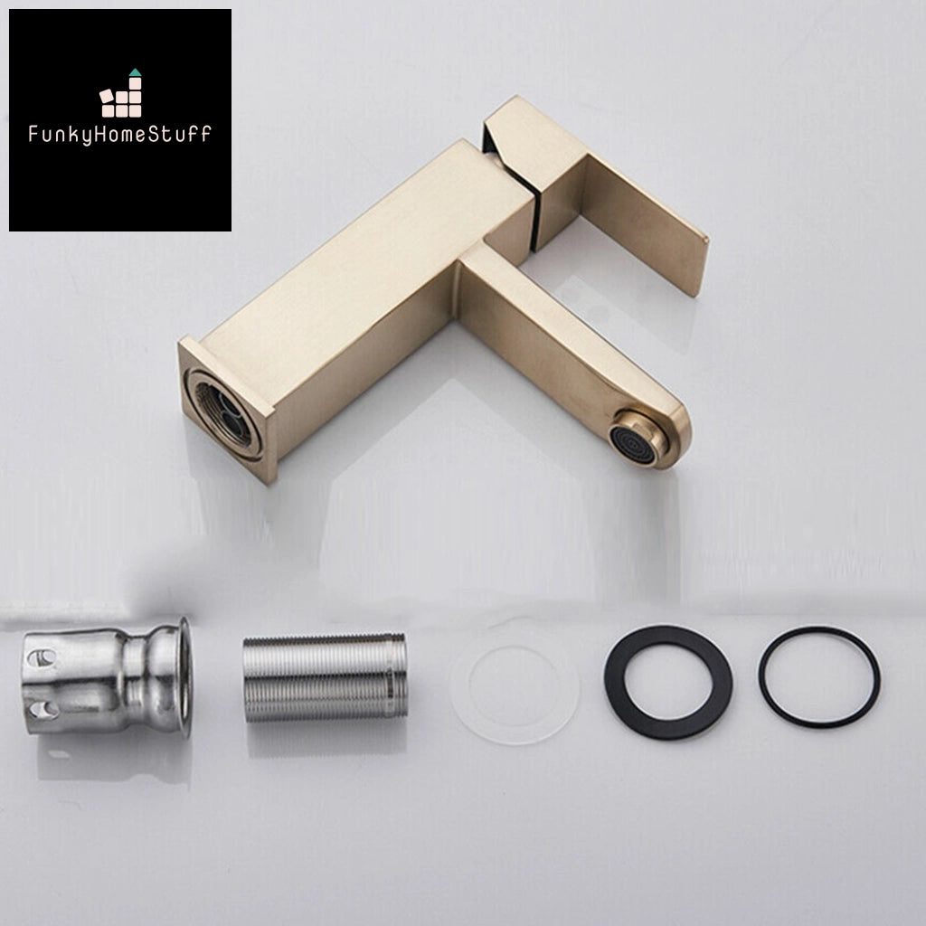 Gold Waterfall Tap Modern Bathroom Faucet