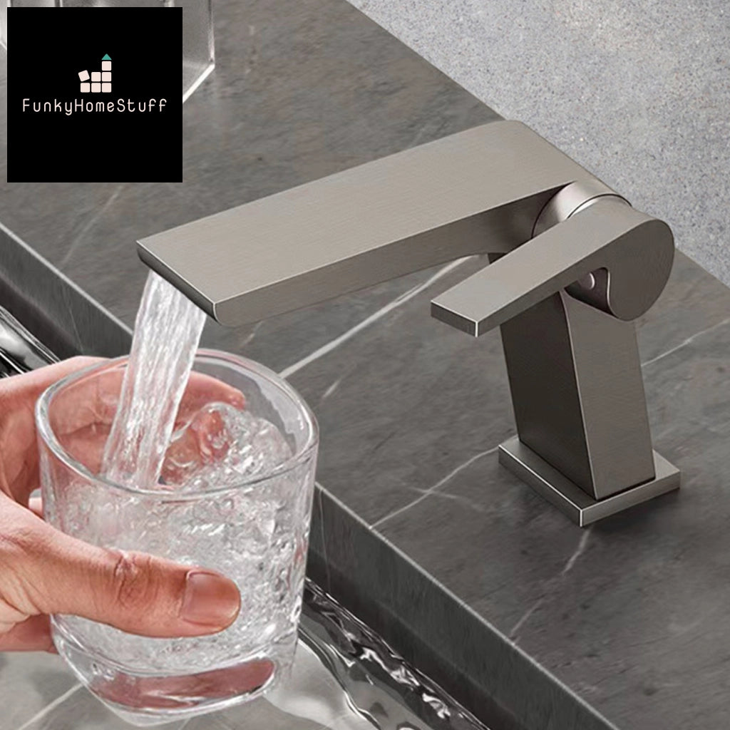 Unique Modern Black Bathroom Faucet - Deck Mounted