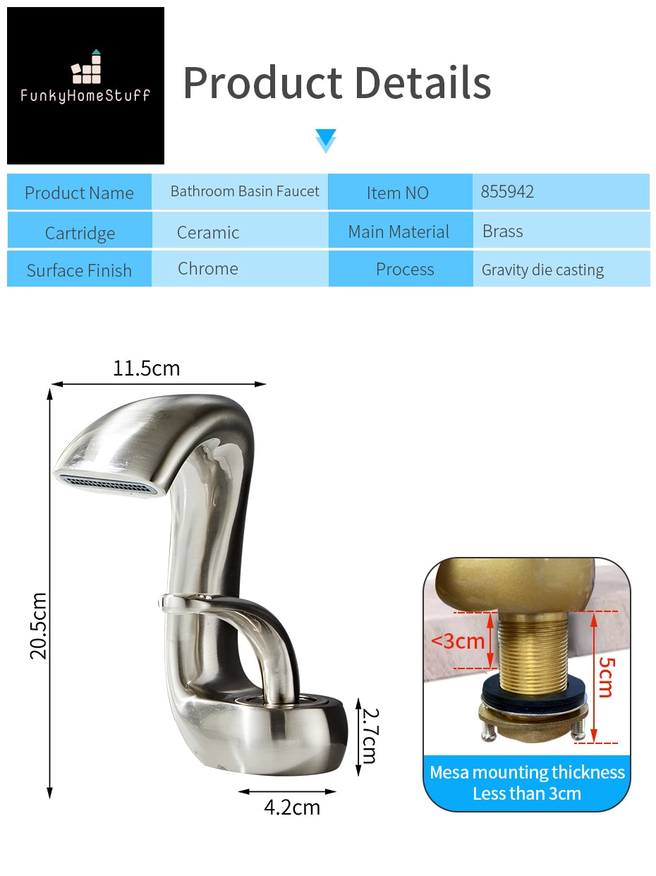 Elegant Modern Gold Brass Bathroom Faucet