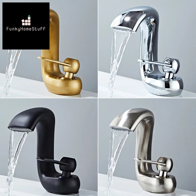 Elegant Modern Gold Brass Bathroom Faucet