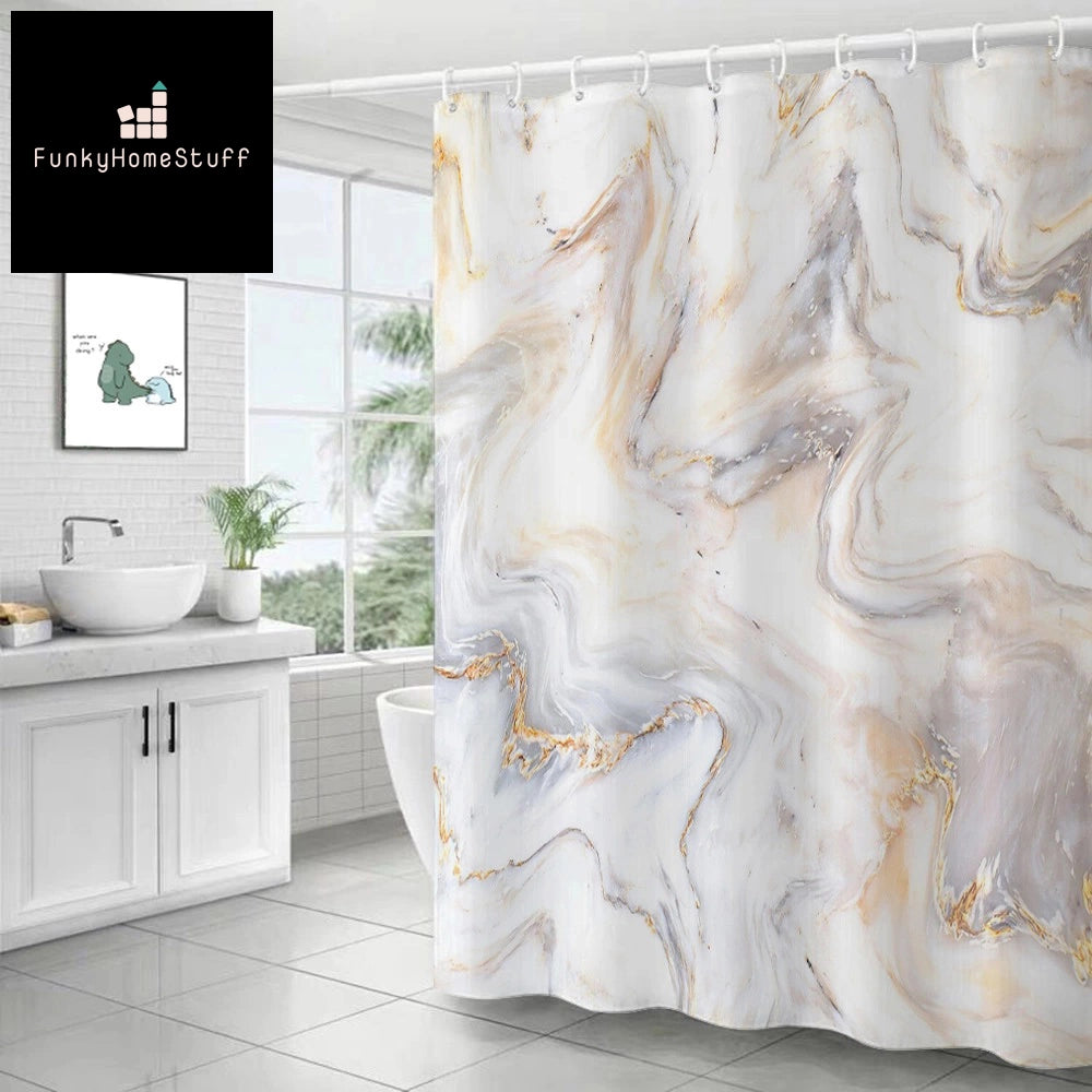 Luxury Marble Ripple Shower Curtain - Modern Home Bathroom Decor