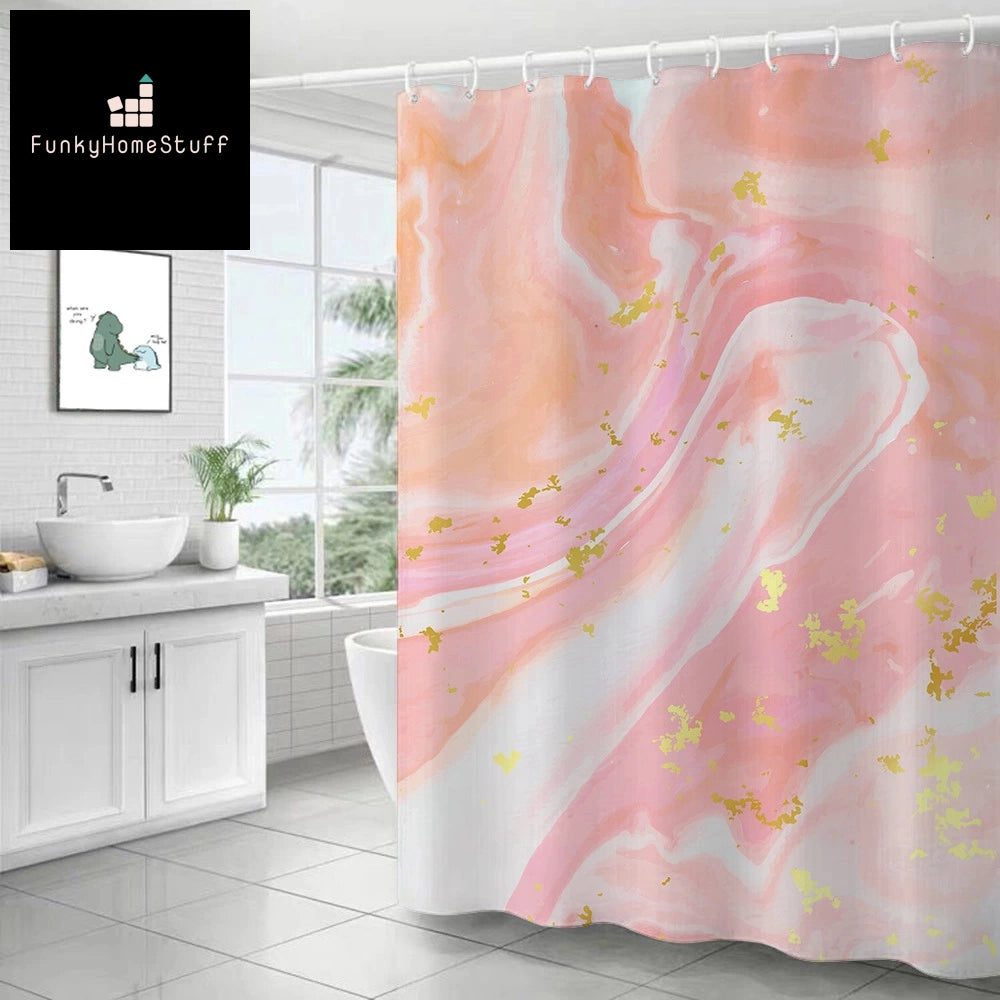 Luxury Marble Ripple Shower Curtain - Modern Home Bathroom Decor