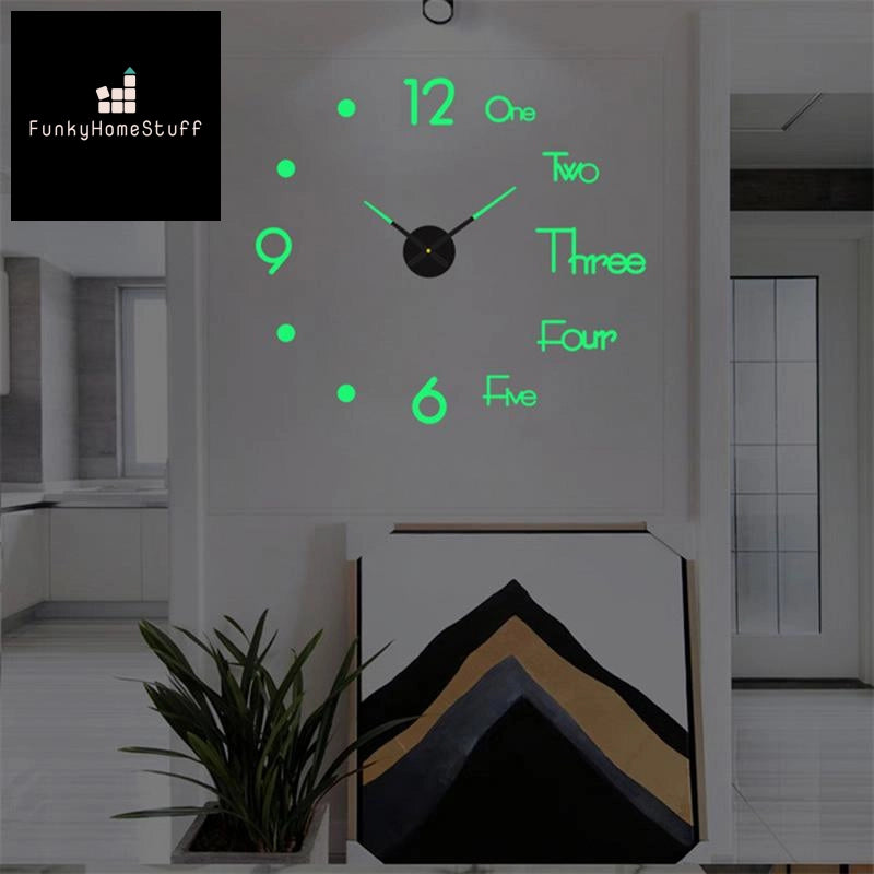 3D Large Frameless Wall Clock