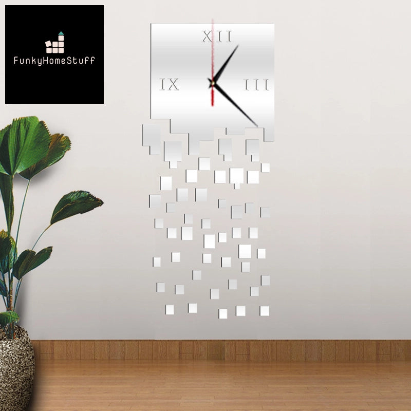 Hot Sale Mirrored Design Wall Clock - 22x50CM Acrylic