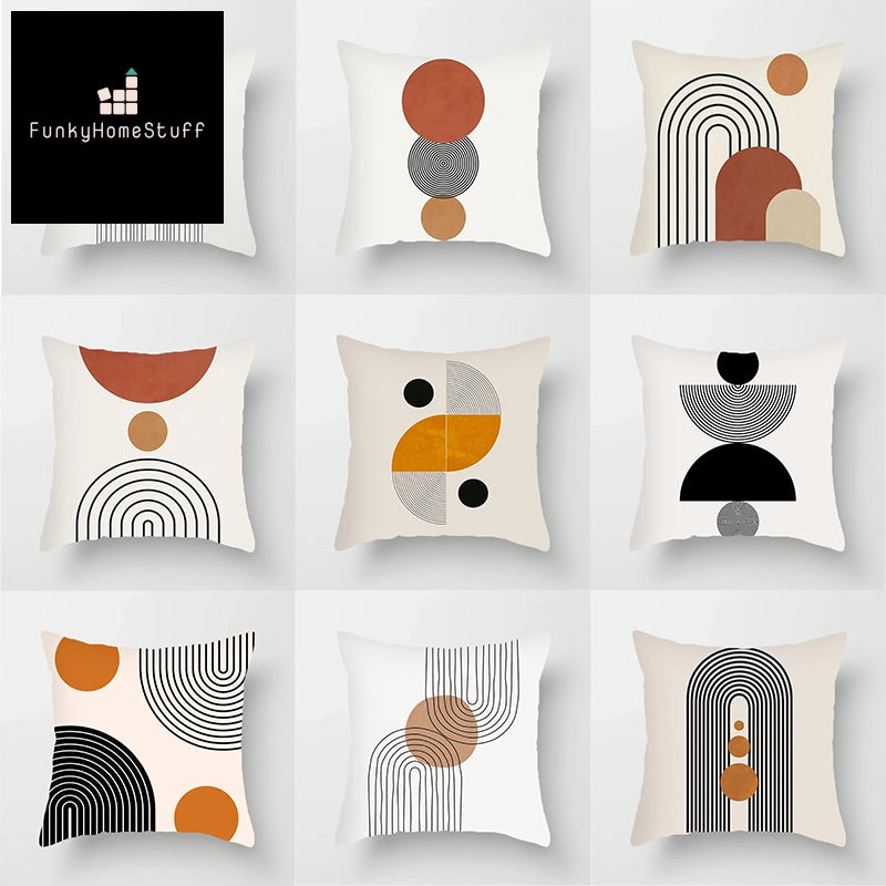 Soft Short Plush Abstract Geometry Pillowcase