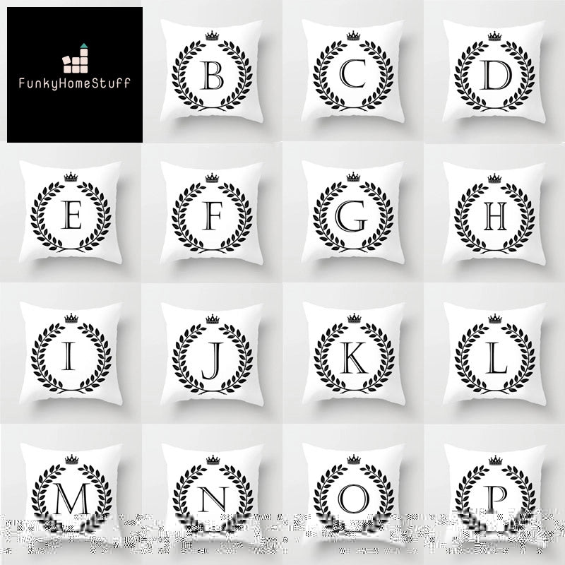 Alphabet Letters Crown Pillow Cover