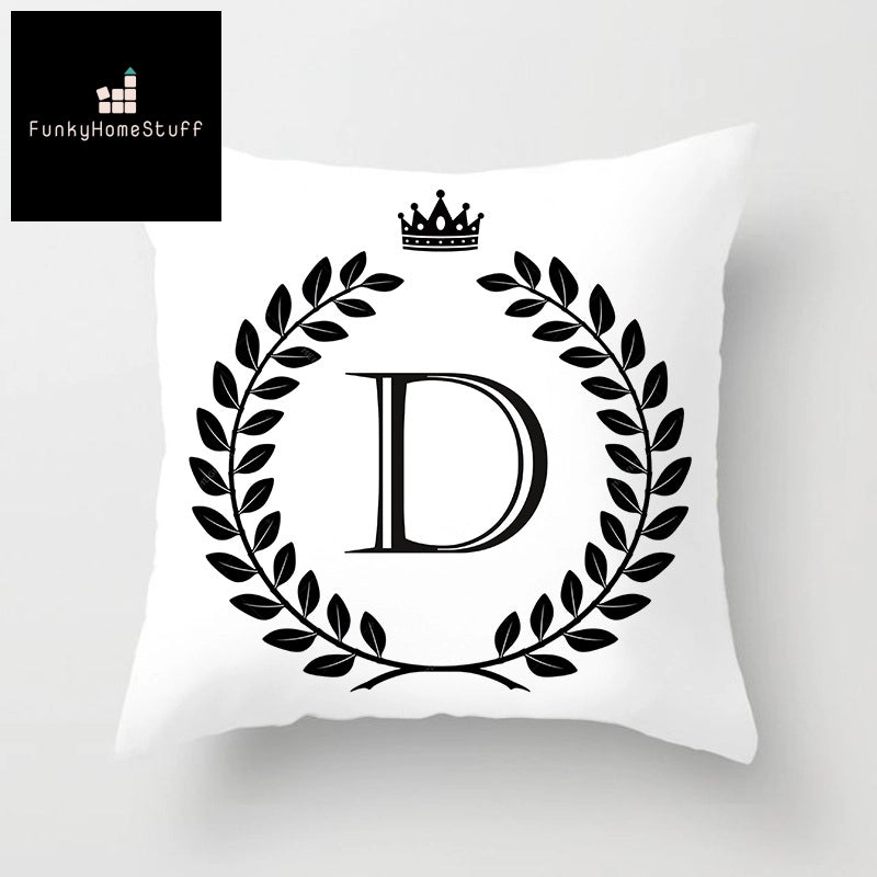 Alphabet Letters Crown Pillow Cover