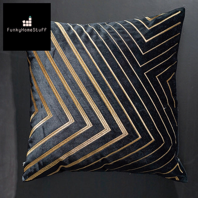 Luxury Nordic Square Gold Geometric Pattern Pillow Cover 45x45cm