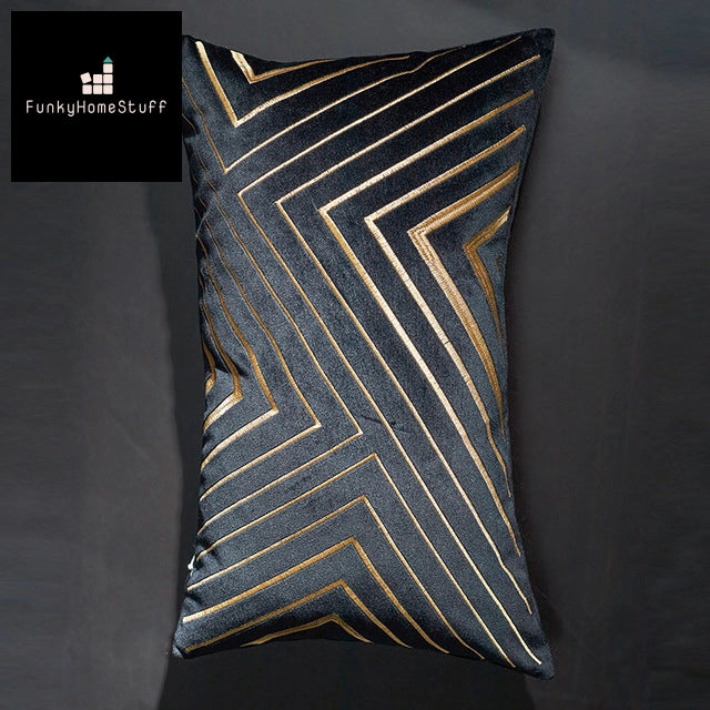 Luxury Nordic Square Gold Geometric Pattern Pillow Cover 45x45cm