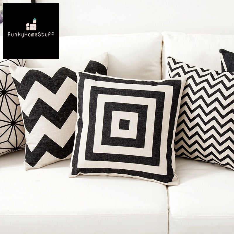 Geometric Black Decorative Home Decor PillowCase