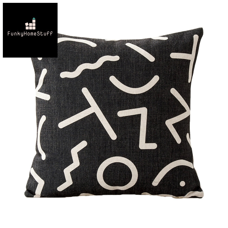 Geometric Black Decorative Home Decor PillowCase