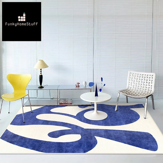 Plush Nordic Swirl Art Large Area Non-slip Floor Rug