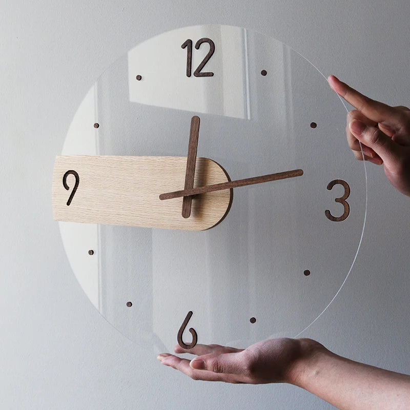 Nordic Solid Wood & Acrylic Wall Clock