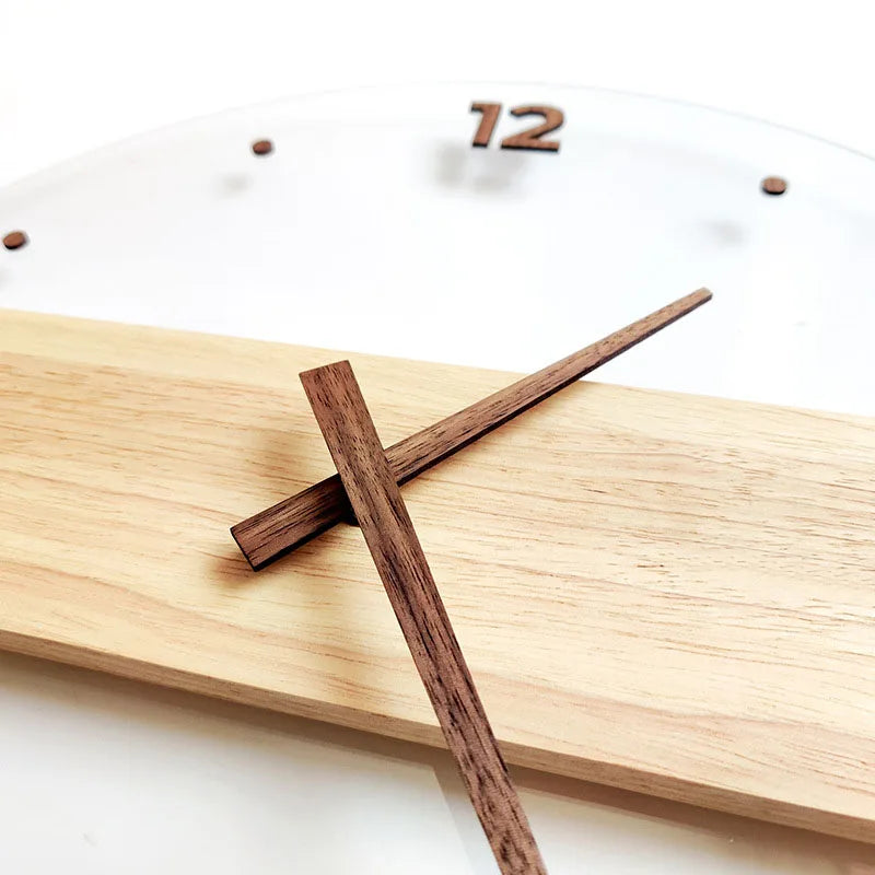 Nordic Solid Wood & Acrylic Wall Clock