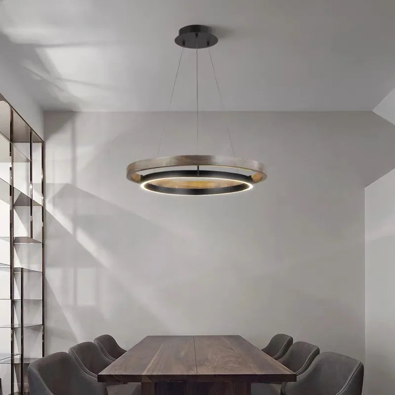 Modern LED Circular Chandelier - Customizable Colors