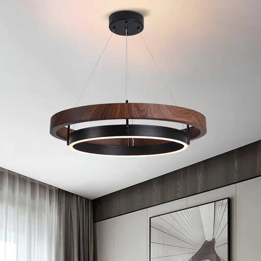 Modern LED Circular Chandelier - Customizable Colors